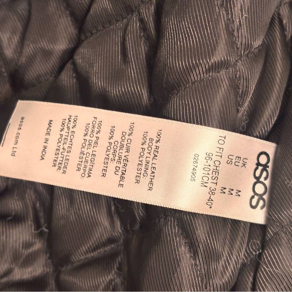 ASOS: Black Quilted Leather Jacket - Picture 5 of 5